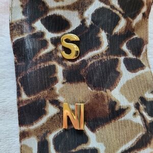 Gold Tone MONOGRAM Lapel Pin - Brooch - Scarf Pin